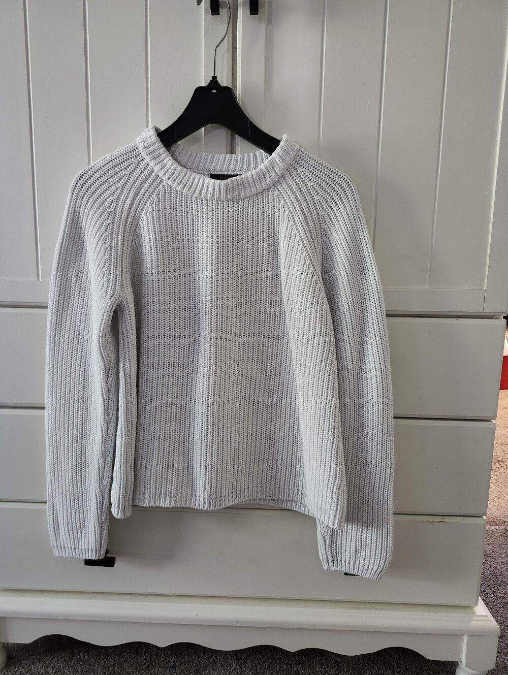Quince Organic Cotton Classic Crewneck Women’s Sweater in White Sz M